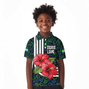 Sierra Leone Kid Polo Shirt Red Hibiscus Floral Design