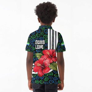 Sierra Leone Kid Polo Shirt Red Hibiscus Floral Design