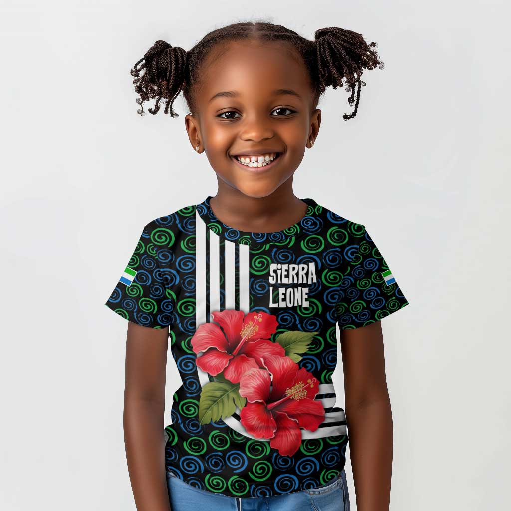 Sierra Leone Kid T shirt Red Hibiscus Floral Design