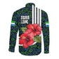 Sierra Leone Long Sleeve Button Shirt Red Hibiscus Floral Design
