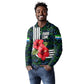 Sierra Leone Long Sleeve Polo Shirt Red Hibiscus Floral Design