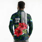 Sierra Leone Long Sleeve Polo Shirt Red Hibiscus Floral Design