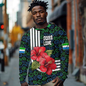 Sierra Leone Long Sleeve Shirt Red Hibiscus Floral Design