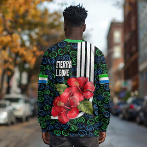 Sierra Leone Long Sleeve Shirt Red Hibiscus Floral Design