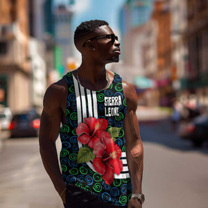 Sierra Leone Men Tank Top Red Hibiscus Floral Design