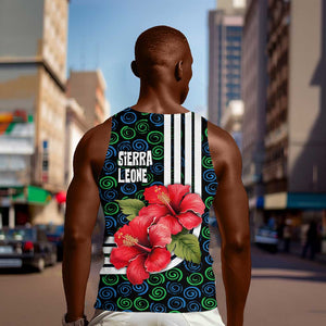 Sierra Leone Men Tank Top Red Hibiscus Floral Design
