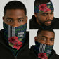 Sierra Leone Neck Gaiter Red Hibiscus Floral Design - African Pride