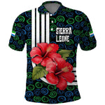 Sierra Leone Polo Shirt Red Hibiscus Floral Design