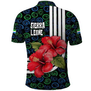 Sierra Leone Polo Shirt Red Hibiscus Floral Design