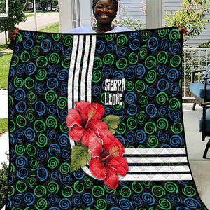 Sierra Leone Quilt Red Hibiscus Floral Design
