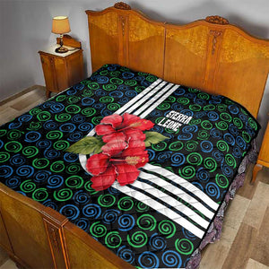 Sierra Leone Quilt Red Hibiscus Floral Design
