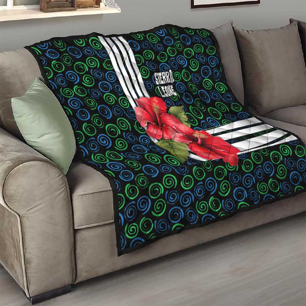 Sierra Leone Quilt Red Hibiscus Floral Design