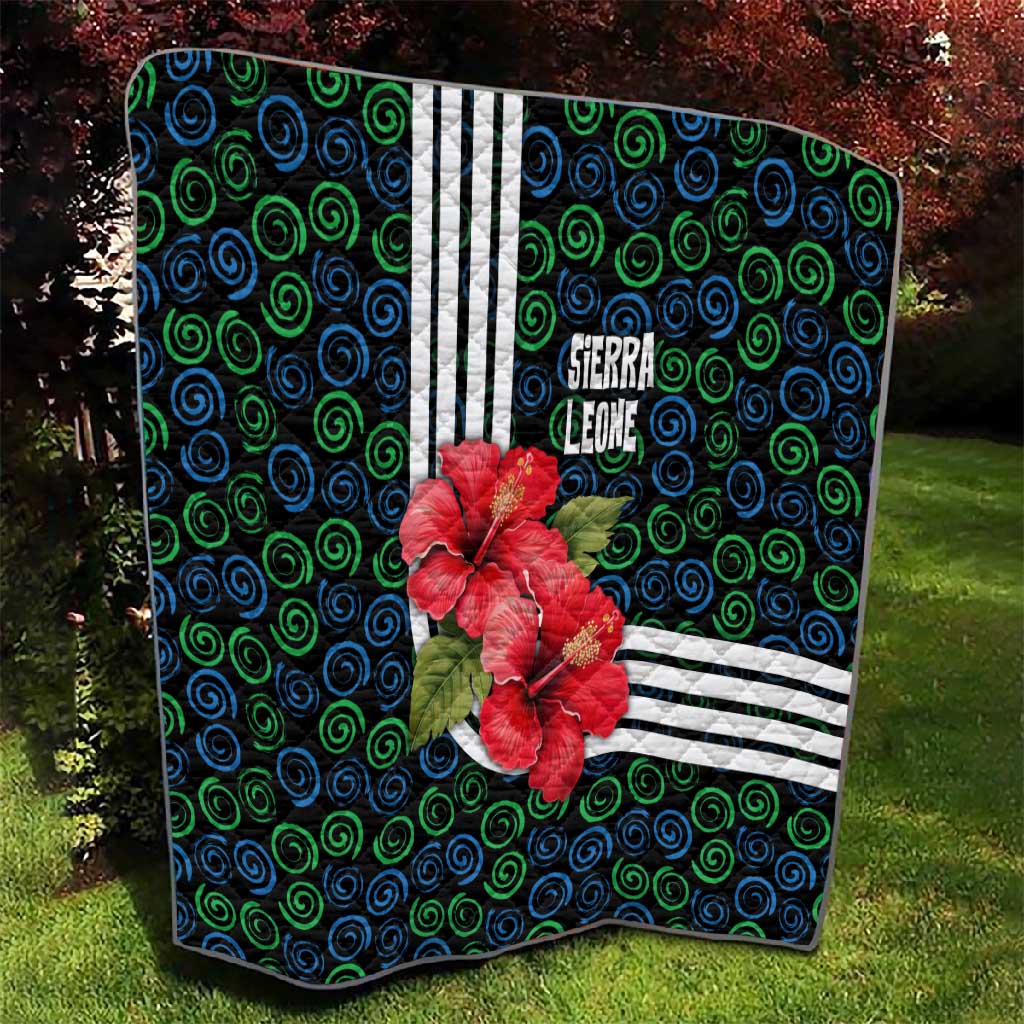 Sierra Leone Quilt Red Hibiscus Floral Design