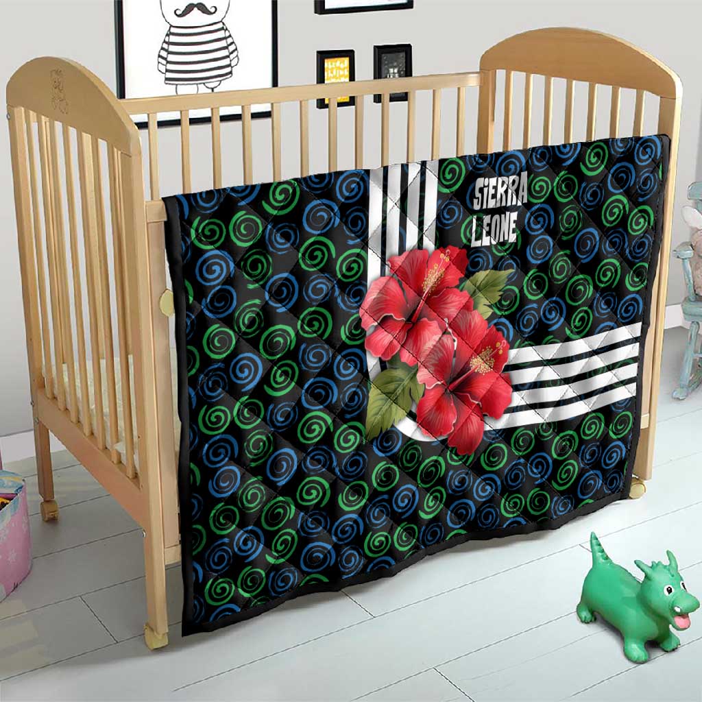 Sierra Leone Quilt Red Hibiscus Floral Design