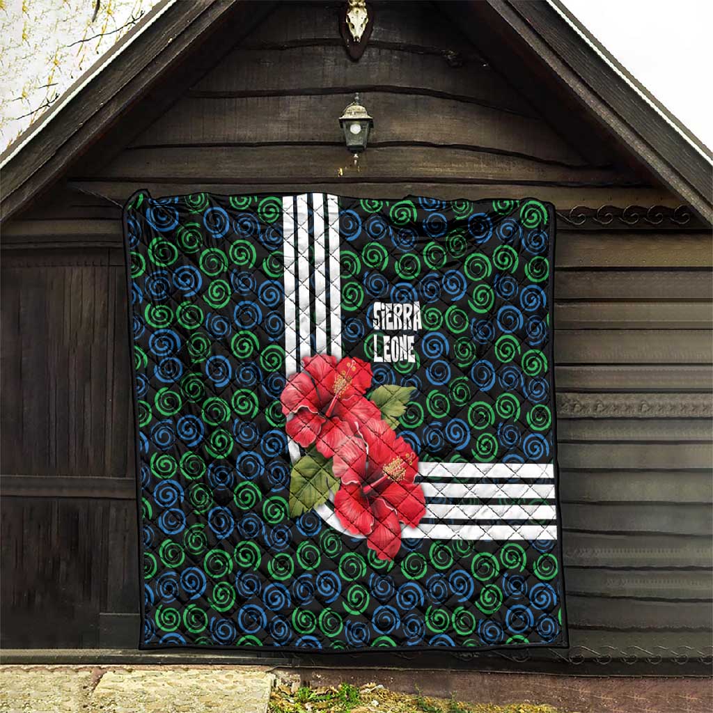 Sierra Leone Quilt Red Hibiscus Floral Design