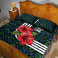 Sierra Leone Quilt Bed Set Red Hibiscus Floral Design