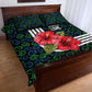 Sierra Leone Quilt Bed Set Red Hibiscus Floral Design