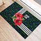 Sierra Leone Rubber Doormat Red Hibiscus Floral Design