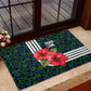 Sierra Leone Rubber Doormat Red Hibiscus Floral Design