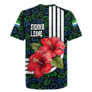 Sierra Leone Rugby Jersey Red Hibiscus Floral Design