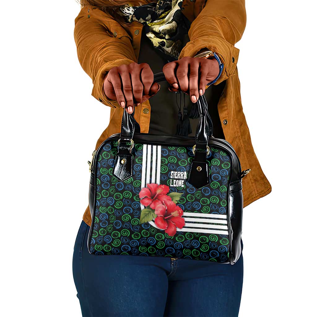 Sierra Leone Shoulder Handbag Red Hibiscus Floral Design