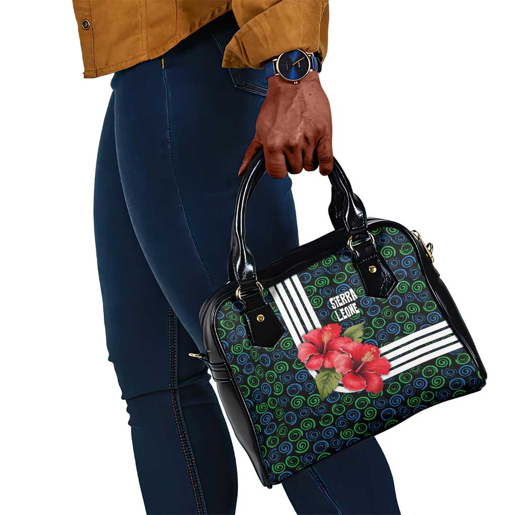 Sierra Leone Shoulder Handbag Red Hibiscus Floral Design