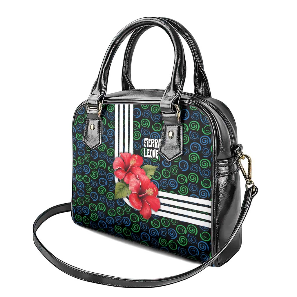 Sierra Leone Shoulder Handbag Red Hibiscus Floral Design