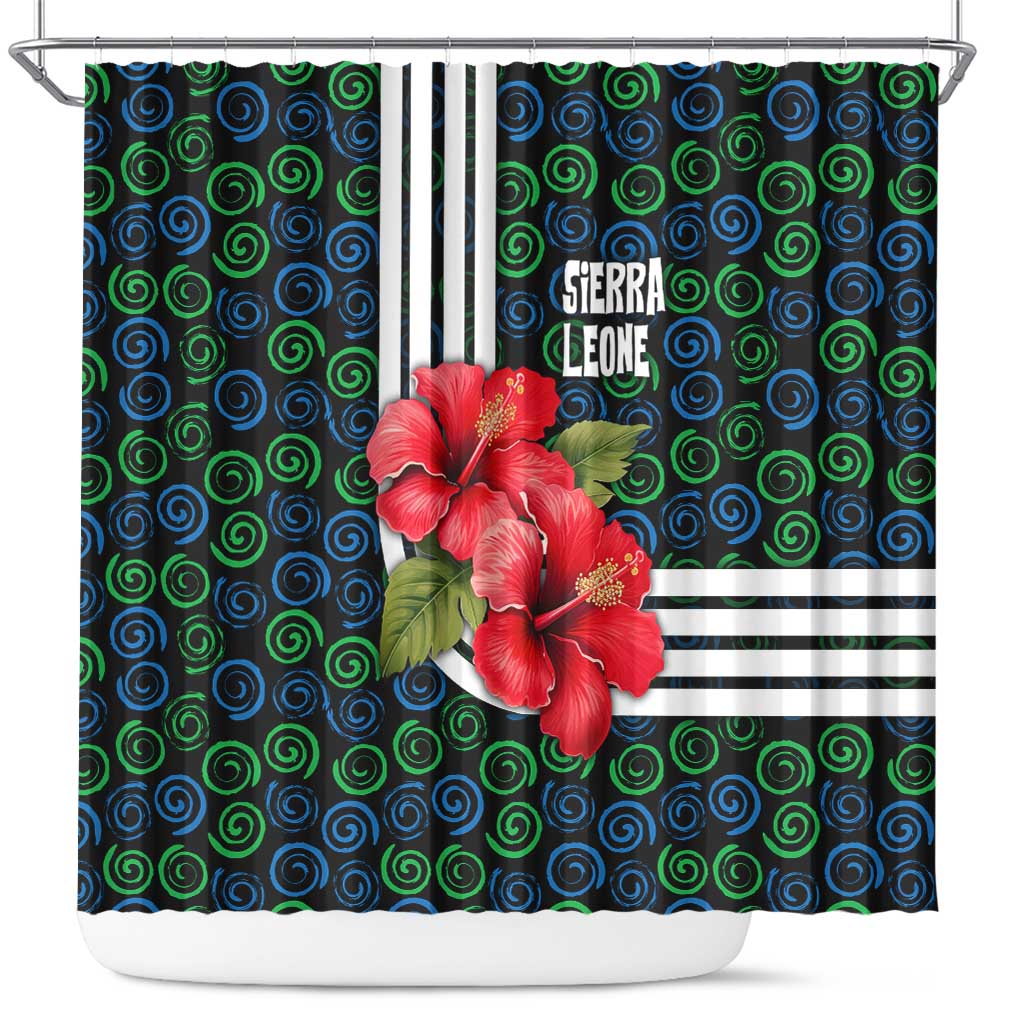 Sierra Leone Shower Curtain Red Hibiscus Floral Design