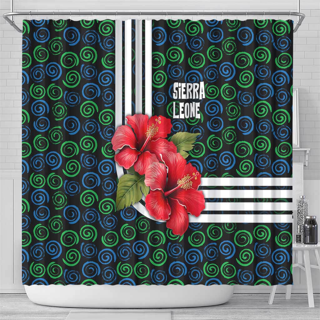 Sierra Leone Shower Curtain Red Hibiscus Floral Design