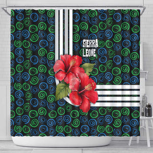Sierra Leone Shower Curtain Red Hibiscus Floral Design