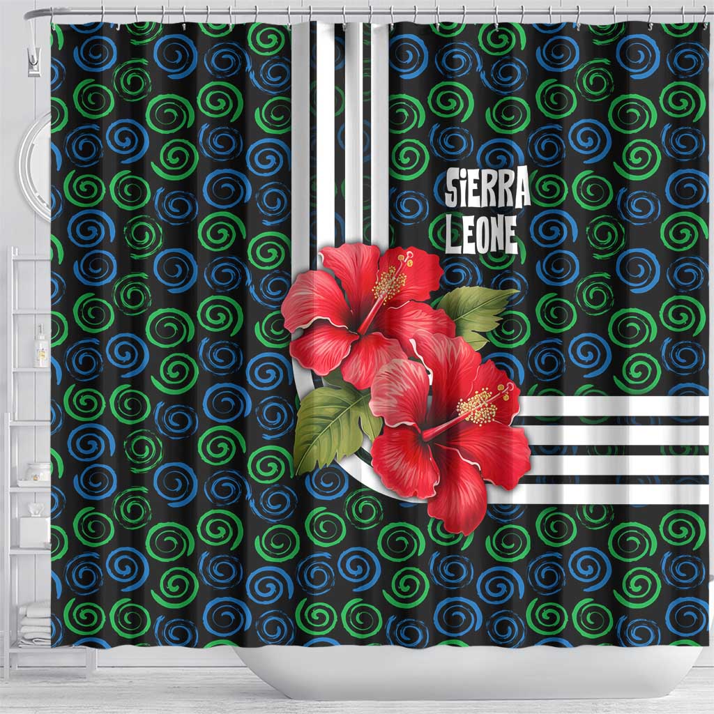 Sierra Leone Shower Curtain Red Hibiscus Floral Design