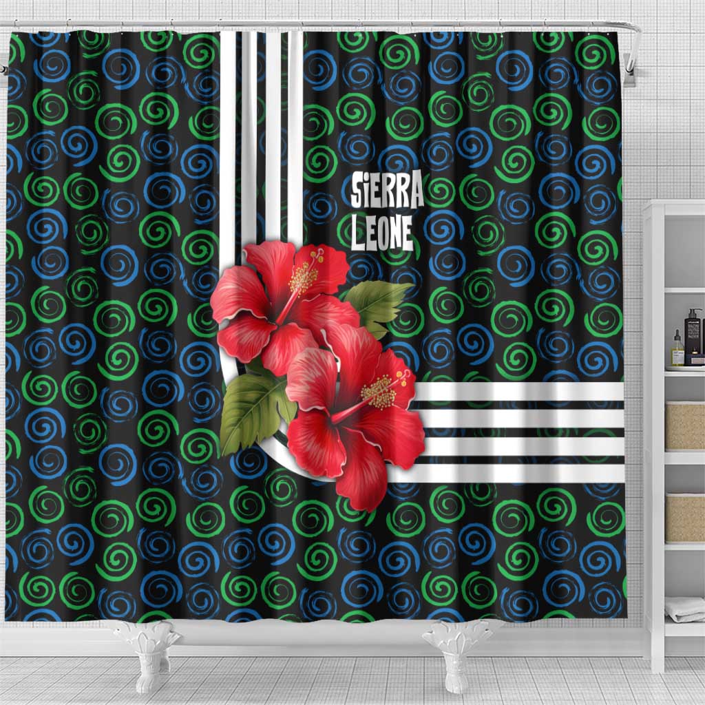 Sierra Leone Shower Curtain Red Hibiscus Floral Design
