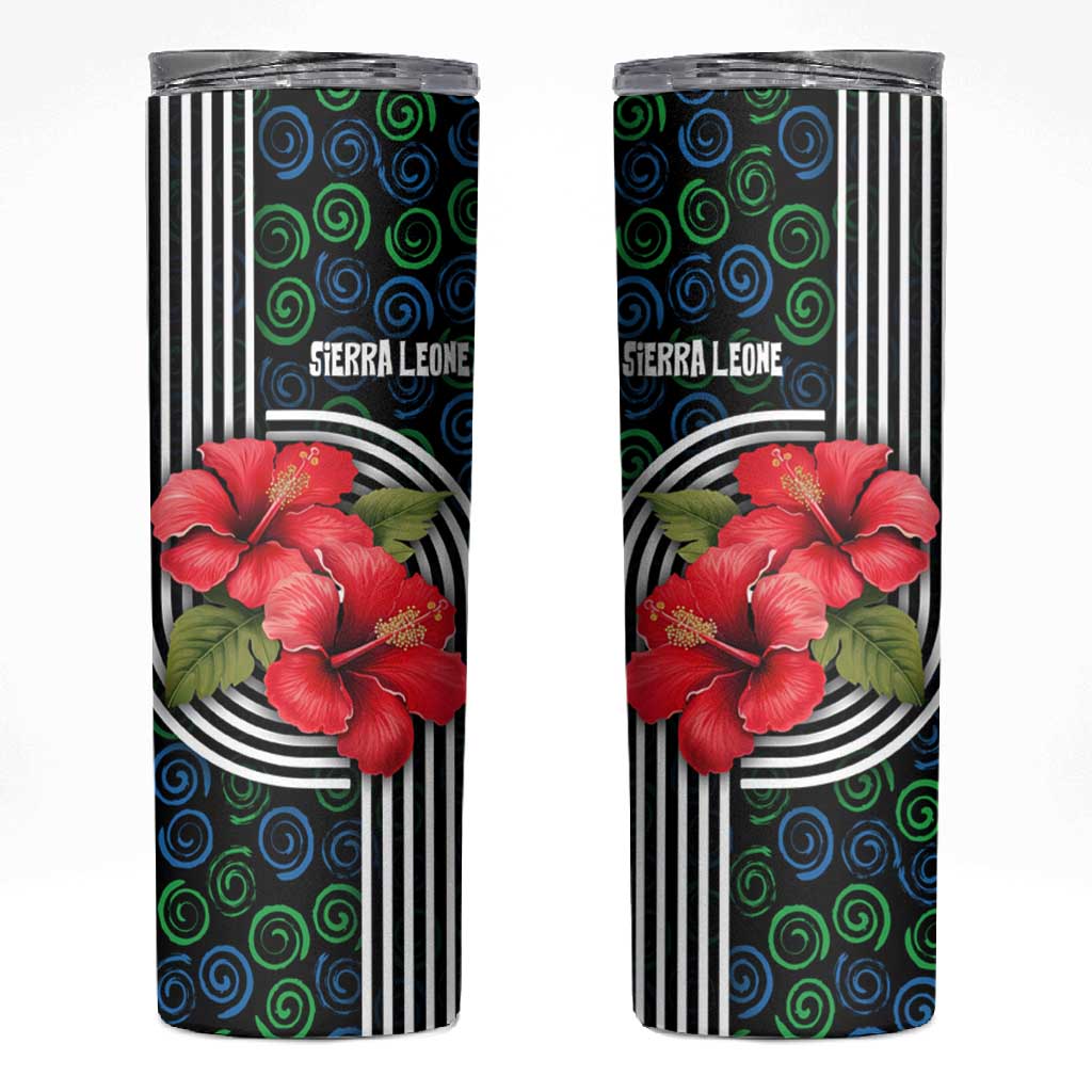 Sierra Leone Skinny Tumbler Red Hibiscus Floral Design