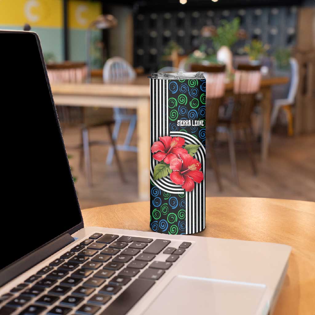 Sierra Leone Skinny Tumbler Red Hibiscus Floral Design