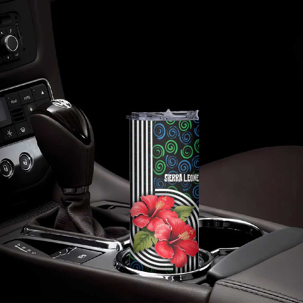 Sierra Leone Skinny Tumbler Red Hibiscus Floral Design
