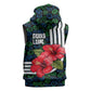 Sierra Leone Sleeveless Hoodie Red Hibiscus Floral Design - African Pride