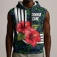 Sierra Leone Sleeveless Hoodie Red Hibiscus Floral Design - African Pride