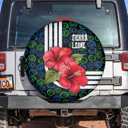 Sierra Leone Spare Tire Cover Red Hibiscus Floral Design