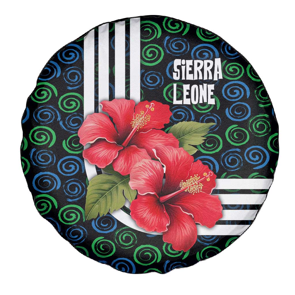 Sierra Leone Spare Tire Cover Red Hibiscus Floral Design