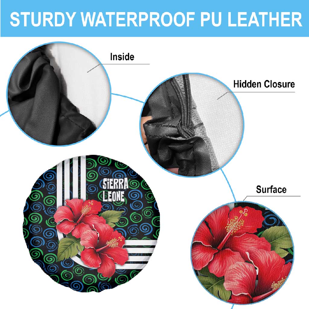 Sierra Leone Spare Tire Cover Red Hibiscus Floral Design