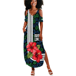Sierra Leone Summer Maxi Dress Red Hibiscus Floral Design