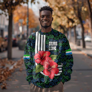 Sierra Leone Sweatshirt Red Hibiscus Floral Design