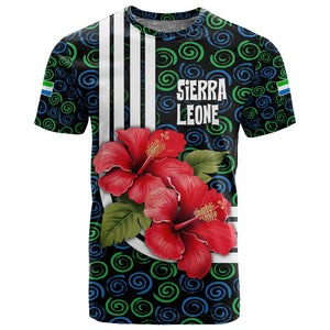 Sierra Leone T shirt Red Hibiscus Floral Design