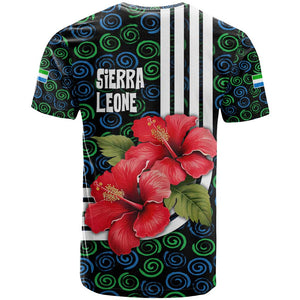 Sierra Leone T shirt Red Hibiscus Floral Design