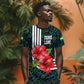 Sierra Leone T shirt Red Hibiscus Floral Design