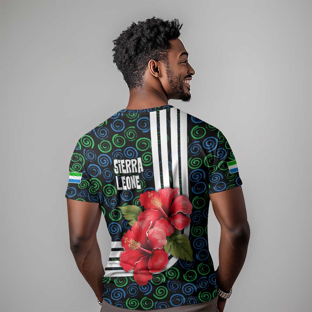 Sierra Leone T shirt Red Hibiscus Floral Design