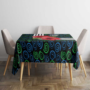 Sierra Leone Tablecloth Red Hibiscus Floral Design