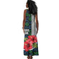 Sierra Leone Tank Maxi Dress Red Hibiscus Floral Design