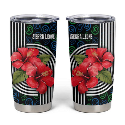 Sierra Leone Tumbler Cup Red Hibiscus Floral Design