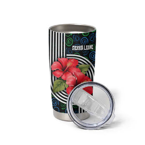 Sierra Leone Tumbler Cup Red Hibiscus Floral Design